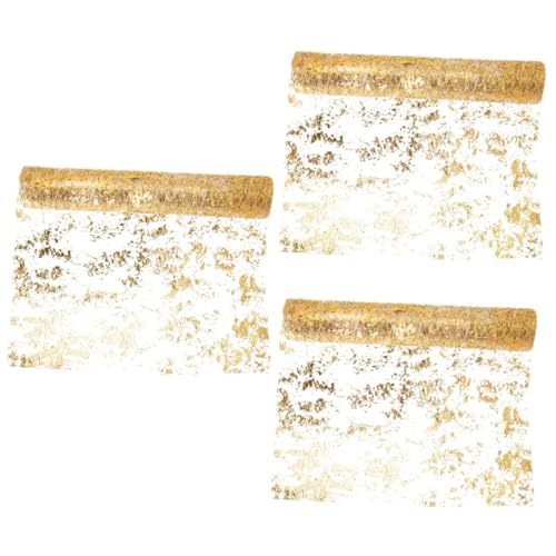 DECHOUS 3St Goldener Tischläufer Dekorationen Tischläufer aus Käsetuch Party tischdeko Festliche tischdecken goldene Tischdecken für Partys Urlaub goldene tischdecke Polyester (Polyester) von DECHOUS