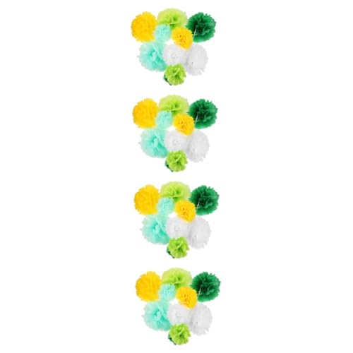 DECHOUS 4 Sätze Blumenball Aus Grünem Papier St. Patricks Day Partyzubehör Cheerleading-pompons Dekorative Papierblumen Pom Poms Bälle Pom-poms-anhänger Kopierpapier 15 Stück * 4 von DECHOUS