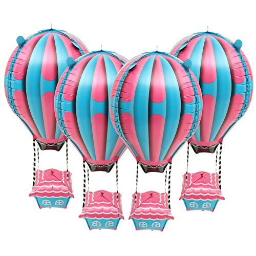 DECHOUS 4 Stück Heißluftballon Rote Weiße Blaue Luftballons Tank Luftballons Stanzen Helium Blase Deckendekoration Neonparty Größer Neonballons Partyballons Vierte Aluminiumfolie von DECHOUS