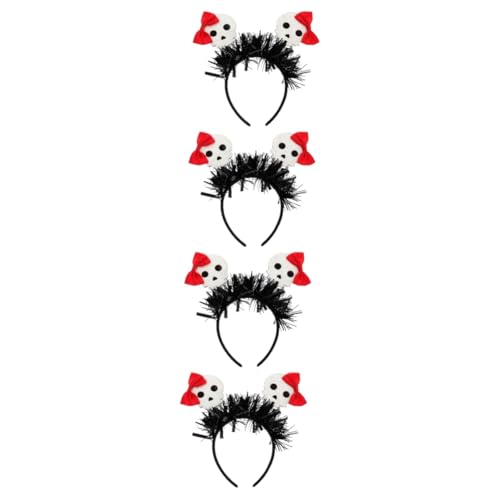 DECHOUS 4 Stück Rote Schleife Stirnband Haarschmuck Haarschmuck Requisite Halloween Stirnband Haarreifen Party Stirnband Kopfschmuck Requisiten Cosplay Requisite Halloween Stil Stirnband von DECHOUS