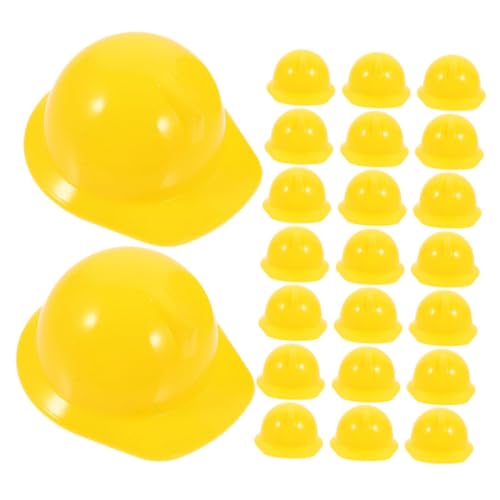 DECHOUS 40St Mini-Bauhut safety cap Bauhelm flauschiger Fischerhut Schutzhelm-Schweißbänder kühlender Hut kleiner Hut Hüte Mini-Hut Mini-Schutzhelm aus Kunststoff Mini-Helme Plastik Yellow von DECHOUS