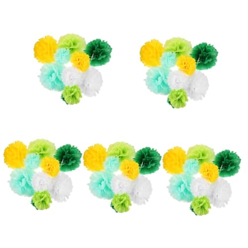 DECHOUS 5 Sätze Blumenball Aus Grünem Papier St Patricks Day Dekorationen St. Patricks Day Ballverzierungen Dekorative Papierblumen Pom-poms-kugeln Aus Papier Pom Poms Bälle 15 Stück * 5 von DECHOUS