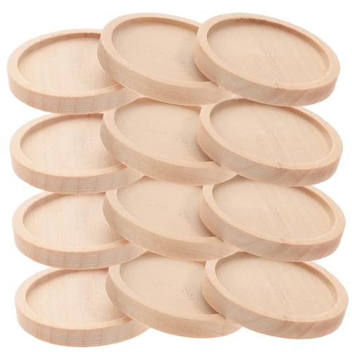 DECHOUS 50 Stück Holz Anhänger Tabletts 25mm Runde Cabochon Lünetten Rohlinge Für DIY Schmuck Basteln - Blanko Holz Kuppeln Für Foto Anhänger Und Kreative Projekte - Khaki von DECHOUS