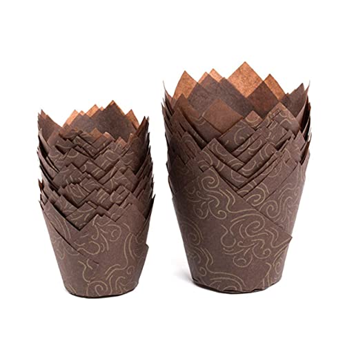 DECHOUS 50 Stück Kuchentasse Muffinform Cupcake-Ständer Cupcake-Geschenkpapier Cupcake-Topper Bausatz pappbecher weihnachten party cupcake verpackung Backzubehör Cupcake-Wrapper Coffee von DECHOUS