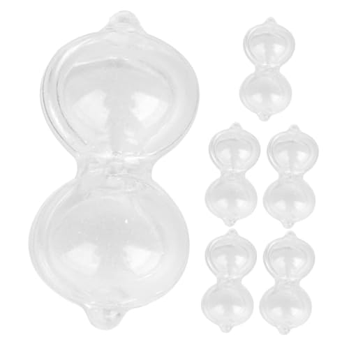 DECHOUS 6 Stück Mini -Sandglas Wasseruhr Zappelspielzeug Vintage Küchentimer sanduhr für sanduhr schlüsselanhänger Zeitschaltuhr für Schlüsselanhänger für Plastik Weiß von DECHOUS