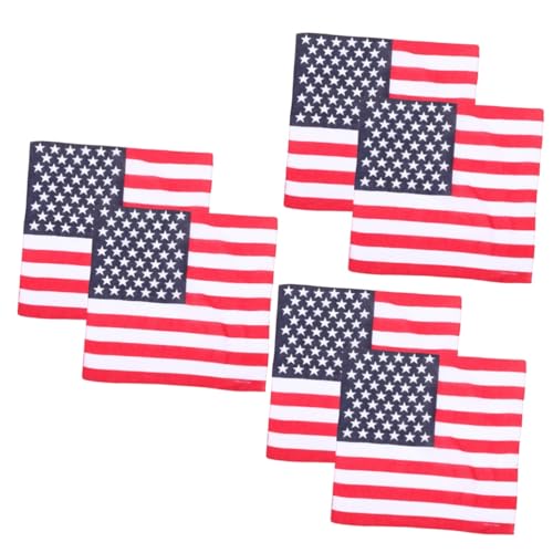 DECHOUS 6 Stück Schal Bandana Zum Unabhängigkeitstag Damen Herren Bandana Unabhängigkeitstag Handtuch 4 Juli Halstuch Amerikanische Flagge Taschentuch Usa Halstuch von DECHOUS