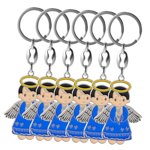 DECHOUS 6St Engel Schlüsselanhänger Kette Schlüsselbund Plüsch Armbänder Zubehör glücklich guardian angel praktische Engel-Partygeschenke taufe parteibevorzugung Legierung Blue von DECHOUS