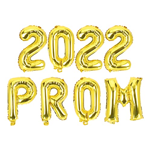 DECHOUS 8 Stk Abschlussballon-set Ballon 2022 Herzlichen Glückwunsch Ballons Banner Abschlussball-banner 2022 Graduierungsballongirlande Folienballons Riesenballon Golden Aluminiumfolie von DECHOUS