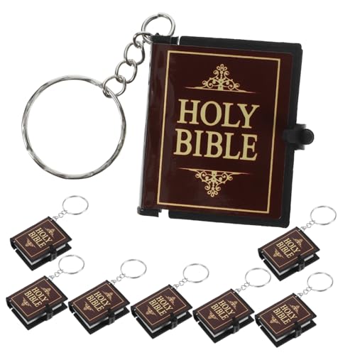 DECHOUS 8 Stück Bibel Schlüsselanhänger heilig Kette Erstkommunion Schlüsselanhänger Taufschmuck jesus schlüsselanhänger schlüsselhalter Rucksackverzierungen religiöse das Papier von DECHOUS