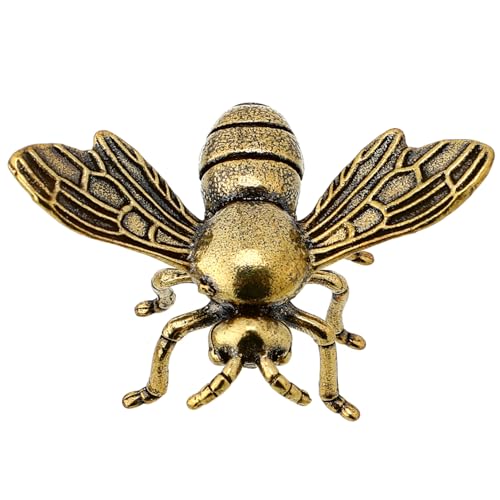 DECHOUS 8st Messing Biene Bienenkugel Bienen-weihnachtsdekorationen Bling Bienenluft Kreative Desktop-Dekoration Figuren Dekor Bienenliebhaber Bienen-Thema Vintage Kleine Maa Golden von DECHOUS