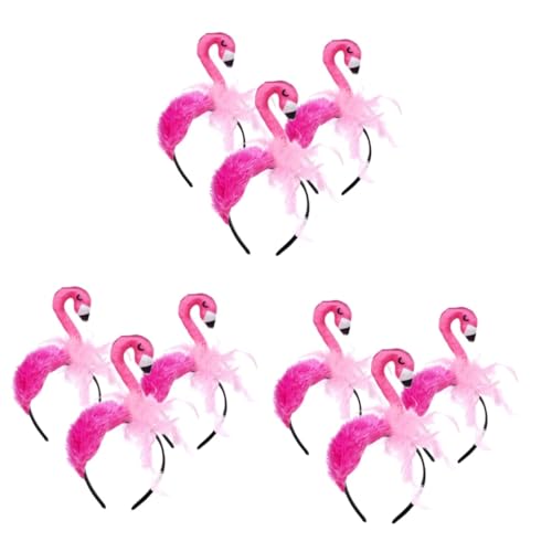 DECHOUS 9 Stk Flamingo-Stirnband Haarband kinderkostüme hair flamingo mitgebsel party dekoration Haarschmuck für Kinder Tier-Stirnband schönes Cartoon-Stirnband Plüsch-Stirnband Feder von DECHOUS