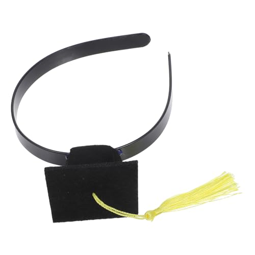 DECHOUS Abschlusskappe Stirnband Grad-cap-bopper Abschluss-stirnbänder Mini-abschlusskappen-stirnband Grad Stirnband Abschlussdekorationen Meister Abschluss Dekorationen Gefühlt Yellow von DECHOUS