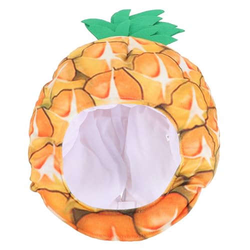 DECHOUS Cartoon-Fruchtmaskenhut Ananas-Kostümhut plüschiger obsthut Frucht-Partyhüte kleidung kinderkostüme Obst lustiger Maskenhut Ananas-Hut-Foto-Requisite PP Baumwolle Yellow von DECHOUS