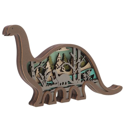 DECHOUS Einzigartiges Dinosaurier-Ornament Für Das Home Office Tischdekoration Aus Holz Handwerkliche Geschenkauswahl von DECHOUS