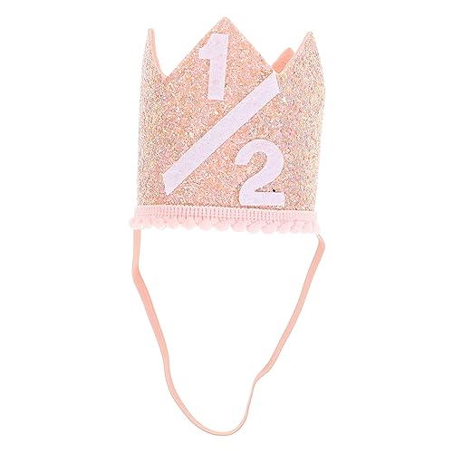 DECHOUS Geburtstag Kronkorken Hut Junge Krone -geburtstagsmütze Halber Geburtstagshut 1/2 Geburtstagsmütze Geburtstagsmützen Für Kinder Geburtstagsmützen Erwachsene Rose Gold Polyester von DECHOUS