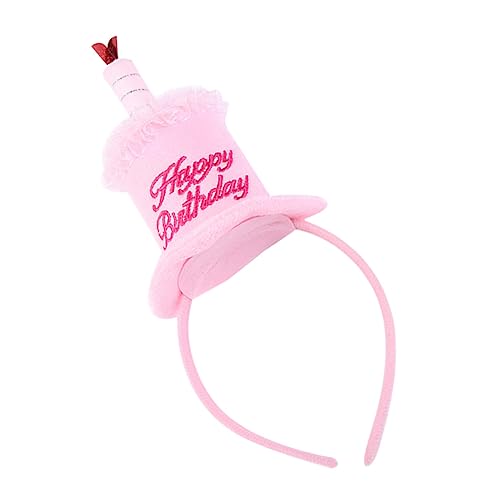 DECHOUS Geburtstag Stirnband Kindergeburtstag Haarband Haarreifen Für Kinderpartys Geburtstagsfoto Requisiten Kindergeburtstag Kopf Kinderhaarreifen Kopfbedeckung Stoff Rosa von DECHOUS