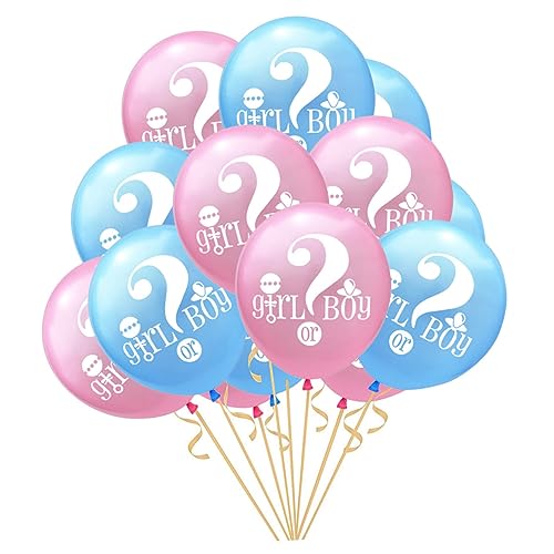 DECHOUS Gender Reveal Ballons Kreative Dekorationen Für Die Geschlechtsrevealfete 5 Blaue 5 Und 5 Gemischte Glitzerballons Aus Latex von DECHOUS