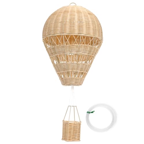 DECHOUS Heißluftballon Aus Rattan Kind Autospielzeug Den Luftballon Am Himmel Schweben Lassen Heißluftballon-Mobile Deckenabdeckung Anhänger Mit Heißluftballons Schicke Wohnkultur Streamer von DECHOUS