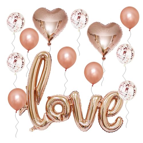 DECHOUS Hochzeit Ballon Set Romantische Ballons Für Hochzeitsdekoration Valentinstag Und Feierlichkeiten Perle Latex Konfetti Ballons Herzballons von DECHOUS