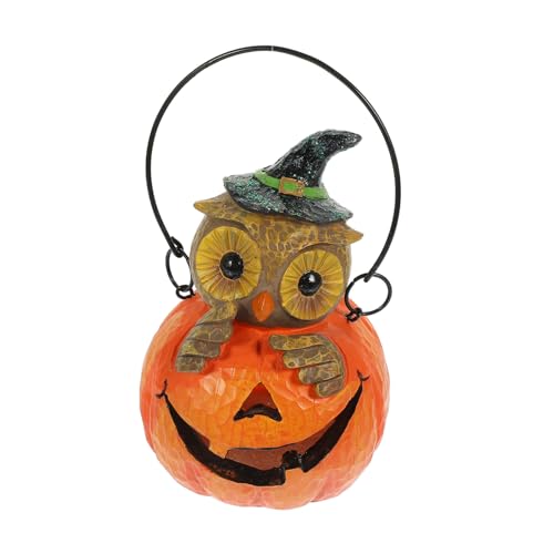 DECHOUS Kürbiskopf Eule Halloween Wohndekoration spukhaus dekor Tischdekoration Desktop-Ornament Masquerade büro Dekoration weichnachten Harz-Kürbis-Eulen-Statuen Heimdekoration von DECHOUS