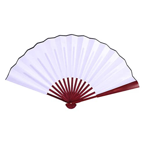 DECHOUS Leere chinesische Fans Faltfächer Tanzfächer handklappbare Ventilatoren wandventilator dekor Hochzeitsparty Dekoration Chinesischer Stofffächer weißer Faltfächer Blanko-Faltfächer von DECHOUS