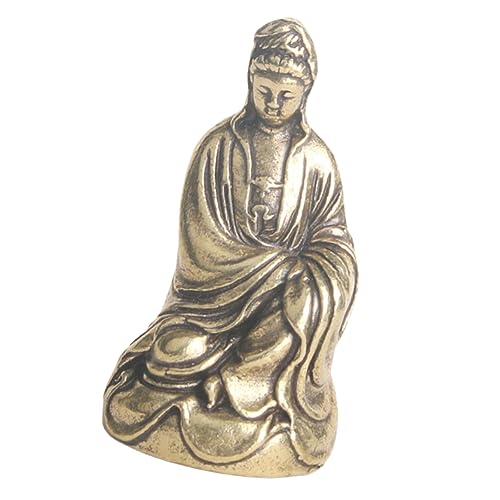 DECHOUS Messing-Buddha Statue Desktop Skulptur Gnom Chakra-Baum Zart Schmücken Messingverzierung Hausbedarf Retro Messingdekor Buddha- Vintage Messingdekor Figur in Buddha-Form Golden von DECHOUS