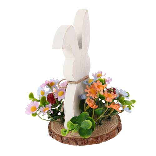 DECHOUS Osterdekoration Holzfigur Hase Rustikale Tischdeko Für Ostern Niedlicher Hase Für Frühlings Dekoration Tischmittelpunkt Für Ostern von DECHOUS