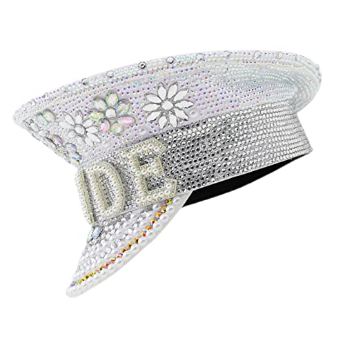 DECHOUS Glamour-accessoire Für Die Braut Weißer Strass-hut Für Hochzeiten Junggesellinnenabschiede von DECHOUS