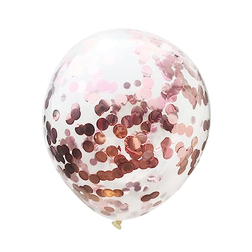 DECHOUS Roségold Konfetti Ballons Und Klare Ballons Mit Goldglitter Für Hochzeiten Geburtstagsfeiern Und Verlobungen 20 Konfetti Ballons Und 10 Einfarbige Ballons von DECHOUS