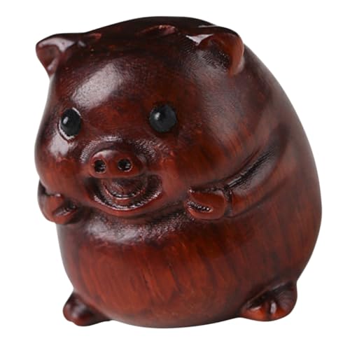 DECHOUS Sandelholz- -Statue Puzzle krabbelndes Babyspielzeug Ornamente positiv Träger Hamster holzschwein Dekorative Holzfigur Schlüsselanhänger aus Holz Schweineschmuck aus Holz von DECHOUS