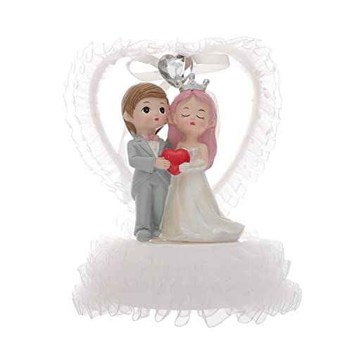 DECHOUS Schmuck Für Braut Und Bräutigam Figuren Für Paare Hochzeit Für Die Braut Desktop-paar-statuen- Hochzeitsaufsätze Für Kuchen Braut Und Bräutigam Paardekoration Harz Weiß von DECHOUS