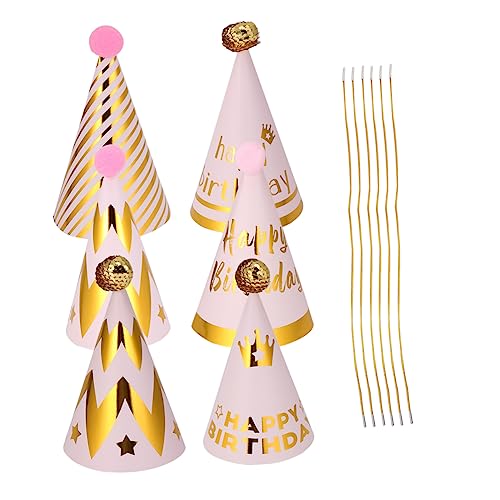 DECHOUS Set Paillettenfolienprägung Geburtstagshut Partyhüte Für Geburtstagsmütze Kindergeburtstagshüte DIY Geburtstagshüte DIY Hut DIY Kinderhut Papier von DECHOUS