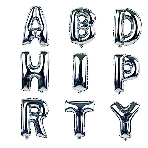 DECHOUS Silberne Alphabet Luftballons Aluminiumfolie Für Geburtstagsfeiern Kommunion Und Hochzeiten Dekoration Mit Stäben Für Helium Und Konfetti Party Highlight von DECHOUS