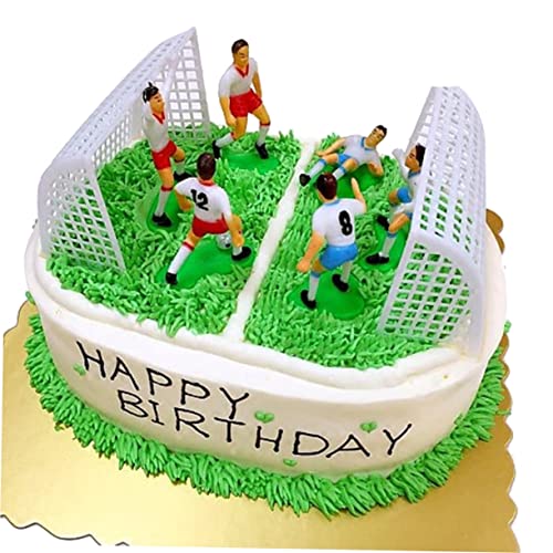 DECHOUS Teiliges Fußballspieler Cake Topper Set Kreative Fußballkuchen Deko Für Geburtstagsfeiern Mit Spielern Und Toren Für Jungen Und Fußballfans von DECHOUS