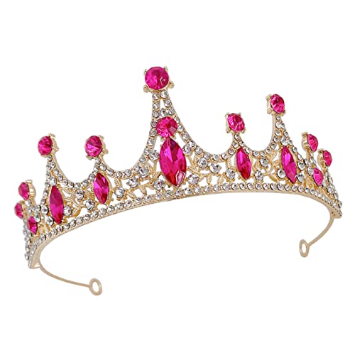 DECHOUS Tiara Brautkrone Krone Parteibevorzugung kleine Krone Mädchen Stirnbänder tischläufer weihnachten rolf zuckowski weihnachten Kinderkronen Gastgeschenke Zinklegierung Rosy von DECHOUS