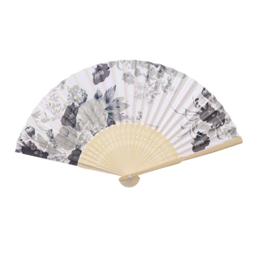 DECHOUS seidenfächer Vintage handgebläse Hand Fan handwentilator handlüfter Bambusfächer zusammenklappbarer Lüfter japanischer faltbar Faltfächer Pudding Hölzern von DECHOUS