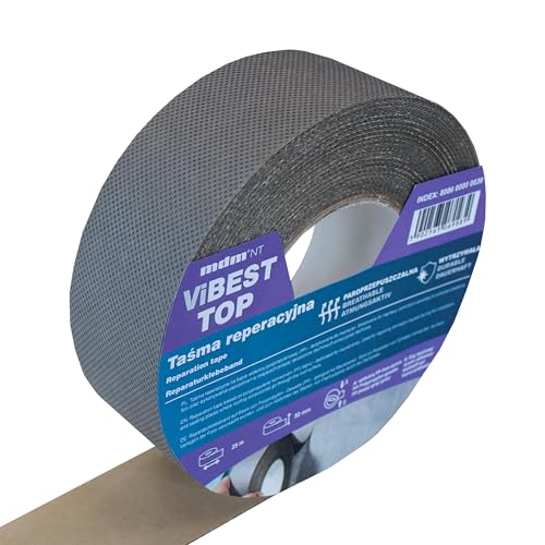 DECKET Reparaturband 50 mm x 25 m, Klebeband zur Dachabdichtung & Beseitigung von Schäden an Unterspannbahn, für Innen & Außen, Hohe Klebkraft & UV-Beständigkeit, Hochleistungsklebeband, Anthrazit von DECKET