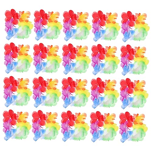 DECOMELODY 10 Paar Armband handgelenkbandage uhrenarmbänder handgelenksbandage saumband bügel Korsage Luau-Blumenkränze hawaiianische dekorationen tanzender Handring Plastik Colorful von DECOMELODY