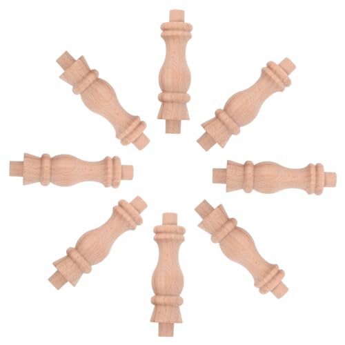 DECOMELODY 10 Stück Massivholz-spindel, Holzbaluster, 62 Mm, Holztreppensäule, Für Künstlerische Heimdekoration, Möbelreparatur Und Diy-bastelprojekte von DECOMELODY