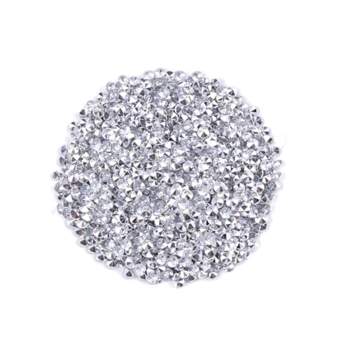 DECOMELODY 1000 Stück Handwerk Strass Perlen Reize Silber Strasssteine Edelsteine hochzeitsdeko wedding decoration party dekoration rhinestone einmachgläser Spitze Kristall Acrylkristall Weiß von DECOMELODY