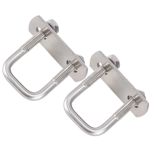 DECOMELODY 2St U-förmiger Schraubendämpfer schlauchklemmen pipe clamp ackuschraubendreher шуруповёрт Quadratische U-Klemme d Schäkel Bolzen quadratische Klemme rechtwinklige Schrauben Silver von DECOMELODY