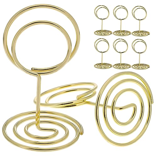 DECOMELODY 30 Stk Goldfarbener Esstischnummernhalter/-clip Fotorahmen Einstellung Clips Für Visitenkarten Memohalter Visitenkartenhalter Etiketten Abgestuft Sitz Umweltschutz Galvanik von DECOMELODY