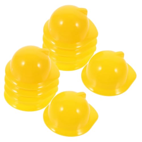 DECOMELODY 40St Mini-Bauhut Konstruktionsspielzeug-Hüte Festivalhut Sonnenhut Bauherrenhut Partyhüte für safety cap Haustier Helm Miniaturpuppenhelme Mini-Schutzhelme Plastik Yellow von DECOMELODY