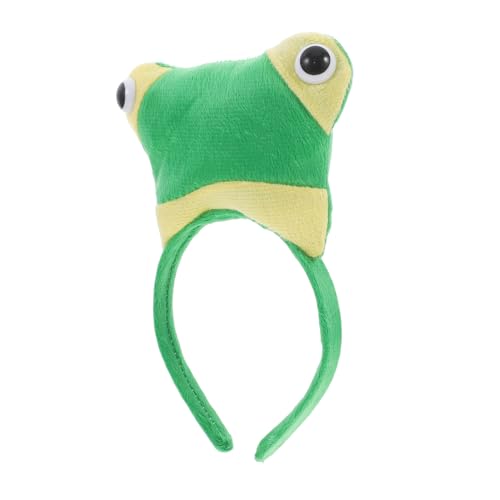 DECOMELODY Frosch-stirnband Haarband Froschkostüm Für Erwachsene Stirnband Mit Froschohren Lustiges Stirnband Frosch-haar-accessoires Plüsch-tier-stirnbänder Kurzer Plüsch Green von DECOMELODY