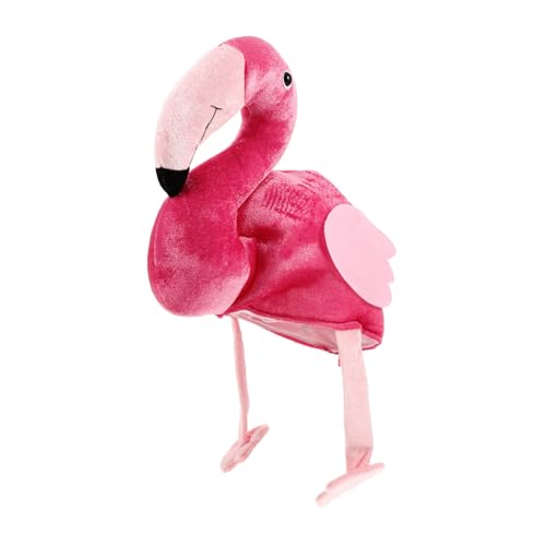 DECOMELODY Plüsch Gefüllte Flamingo-kappe, Karnevalsparty-hut, Niedlicher Kleiner Flamingo-hut, Maskerade, Tierformmaske, Plüsch-flamingo-maske, Cosplay-maske von DECOMELODY