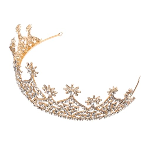 DECOMELODY Tiara für Braut Braut, Schärpe zu sein Hochzeitskopfschmuck Kronen für Frauen haaraccessoires hair jewellery Brautkopfschmuck für die Party Kopfschmuck für Mädchen Legierung Golden von DECOMELODY