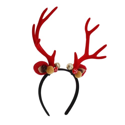 DECOMELODY Weihnachtskopfschmuck Geweih Stirnband für Erwachsene Geweihkostüm Stirnband aus Hirschhorn Rentiergeweih Haarschmuck Rentiergeweih Stirnband tierische Kopfbedeckung Kopfbügel Pu von DECOMELODY