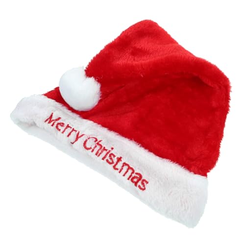 DECOMELODY Weihnachtsmütze Nikolausmütze aus Kunstpelz Kappe Hüte Weihnachtsmann weihnachtskostüm zubehör weihnachtsparty accessoires santa claus hat wihnachtsdeko weihnchtsdeko Plüsch rot von DECOMELODY