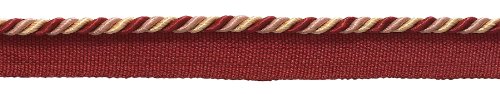 DÉCOPRO 0,5 cm kleines, glänzendes, gedrehtes Seil mit Lippe, Kordelbesatz # 0316BL, Rosenstraußrot #7953 (Crimsonrot, Rosenrosa, Hellrosa), 11 m von DÉCOPRO