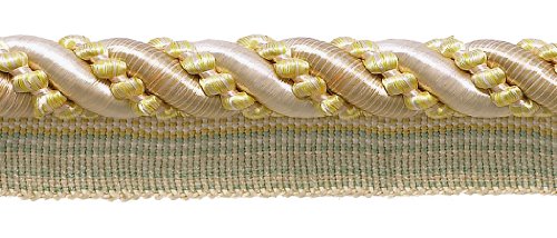 DÉCOPRO 1 cm großes, glänzendes, dekoratives gedrehtes Seil mit Lippe, Kordelbesatz # 0716I2, Sunray Gold #4874 (Gelbgold, Oranggold, Hellgold), 4,5 m Vorteilspack (4,5 m) von DÉCOPRO